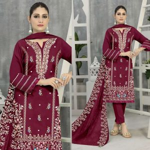 Maroon Salwar Kameez by Taroka