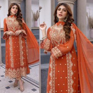 Orange Salwar Kameez by Taroka